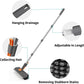 Floor Scrub Brush with Long Handle, cleaning brush,3 in 1 Scrape and Heavy-Duty Stiff Bristle Scrubber Brush for Cleaning Shower Bathroom, Patio, Garage, Kitchen, Wall and Deck,Christmas Gifts