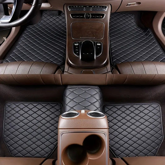 Floor Mats for Cars, Black Deep Dish All-Weather Mats, Waterproof Trim-To Fit Automotive Floor Mats for Cars Trucks SUV, Universal Floor Liner Car Accessories