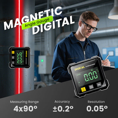 📐 50% OFF NOW! 🔥 4-Side Magnetic Digital Angle Gauge - Laser Precision & Multi-Surface Use, Perfect for Woodworking and Construction ✨