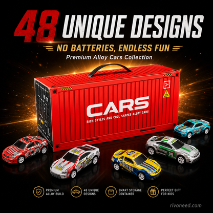 🎁48 Mini Pull-Back Cars with Built-In Garage Set