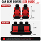 Car Seat Covers for 5 Seats Universal, Fabric Breathable Car Front & Rear Seat Protectors, Airbag Compatible, Full Protection, Fits Most Cars Trucks Vans SUVs, Red Gray Black Blue Seat Covers, Car Decor Gift, Truck Accessories, Car Interior Accessories