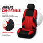 Car Seat Covers for 5 Seats Universal, Fabric Breathable Car Front & Rear Seat Protectors, Airbag Compatible, Full Protection, Fits Most Cars Trucks Vans SUVs, Red Gray Black Blue Seat Covers, Car Decor Gift, Truck Accessories, Car Interior Accessories