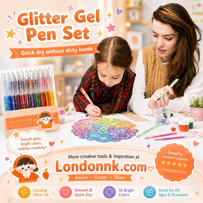 ✨ Glitter Gel Pen Set – Add Sparkle to Every Page 🌈