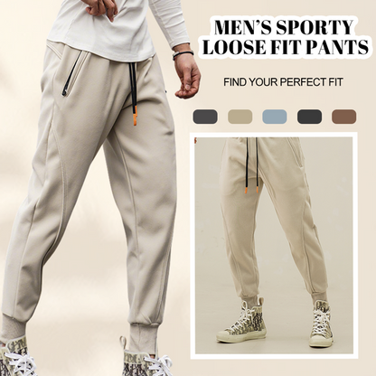 Men’s Sporty Loose Fit Pants With Drawstring