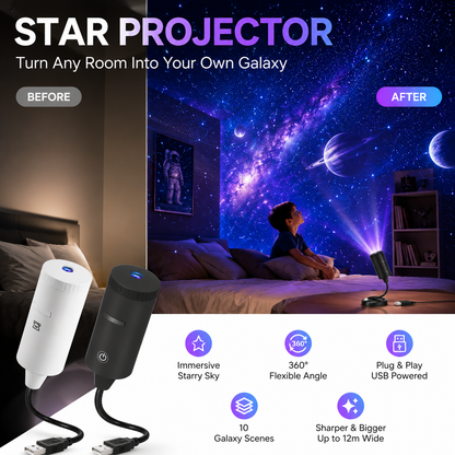 ✨ HD Star Projector – Plug and Play 🥳 Over 50,000 satisfied users