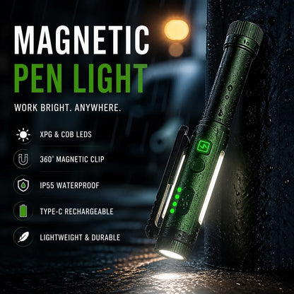 🔦50% OFF NOW ! ✨Multifunctional Pen‑Shaped Strong Magnetic Work Light – 3000+ High Lumens, Type‑C Fast Charge, Multi‑Mode Lighting, Weatherproof Portable Tool Light