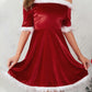 Christmas Plush Strapless Slim Dress