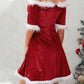 Christmas Plush Strapless Slim Dress