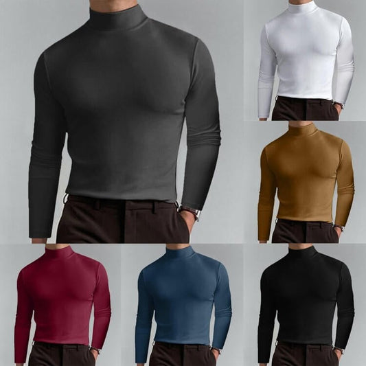 🔥60% discount! Ultimate Comfort Men's Turtleneck T-Shirt: Stretchy, breathable and fitted, ideal for the gym and everyday wear.