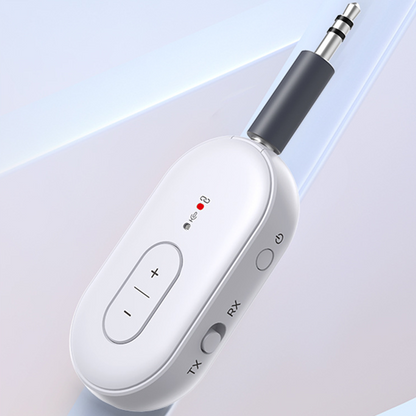 FOXVOX Bluetooth Audio Transmitter Receiver | Pair 2 Devices, 20+ Hr Battery, 3.5mm AUX for Airplanes/Cars/TVs