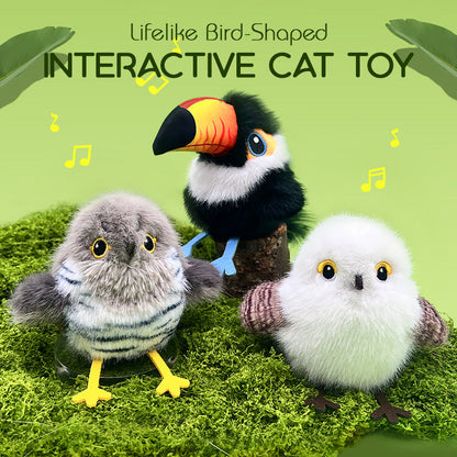 🎁🐱Interactive cat toy shaped like a realistic bird