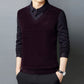 Men's Faux Plush Shirt&Sweater Fake 2-piece Top
