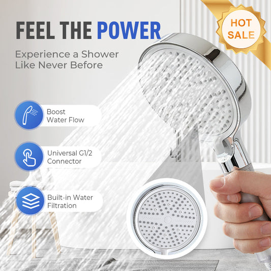 6-Mode High Pressure Handheld Shower Head with Filter