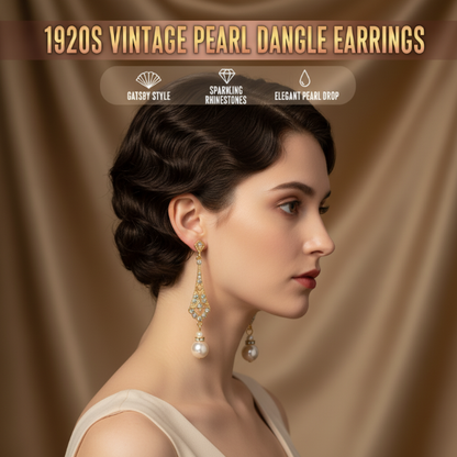 1920s Vintage Faux Pearl Drop Earrings