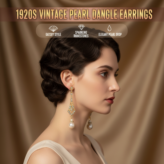 1920s Vintage Faux Pearl Drop Earrings