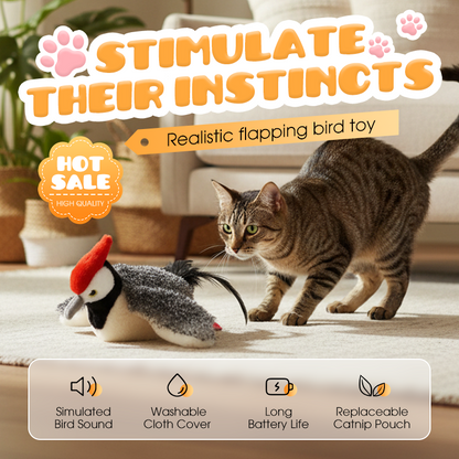 Electric Plush Cat Teaser Toy with Sounds