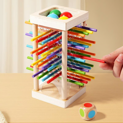 ⭐Wooden peg game with balls for children