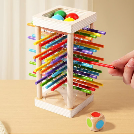 ⭐Wooden peg game with balls for children