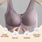 Women's Comfortable Lace Bra with Front Button Closure & Removable Bra Pads