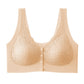 Women's Comfortable Lace Bra with Front Button Closure & Removable Bra Pads