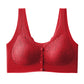 Women's Comfortable Lace Bra with Front Button Closure & Removable Bra Pads