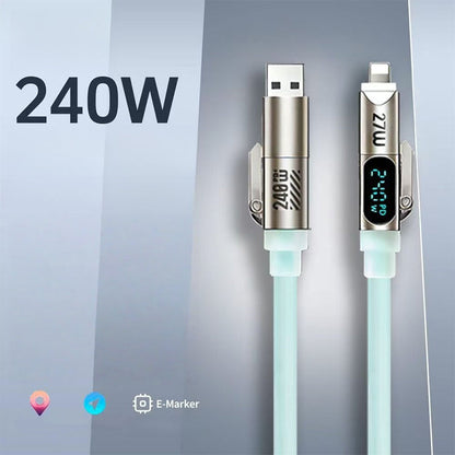 240W 4-in-1 Fast Charging Cable with Digital Display