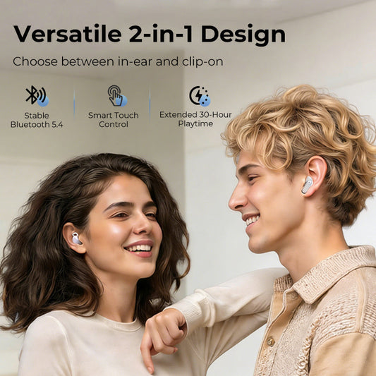 2-in-1 Clip-On & In-Ear Wireless Earphones