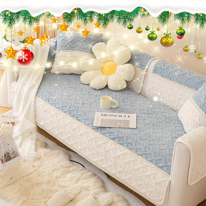 Anti slip fleece sofa cover