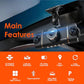 🚗4-Channel HD Dashcam with Front Interior Rear Recording🎥