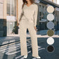 💖2-piece set with long-sleeved top with round neckline ＆ pants