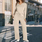 💖2-piece set with long-sleeved top with round neckline ＆ pants