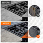 Stainless steel adjustable gap guard for between the stove edge and countertop