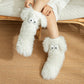 Women's Plush Slippers Socks Floor Socks Winter Home Indoor Thickened Fleece-Lined Anti-Slip Adult Women's Plush Snow Socks Shoe Covers