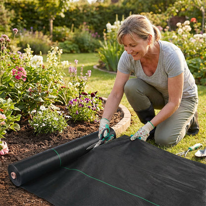 🌿 50% OFF NOW! 🛡️ Weed Barrier Fabric – Blocks Sunlight, Permeable & Heavy-Duty – No Weeds, No Hassle 🌱