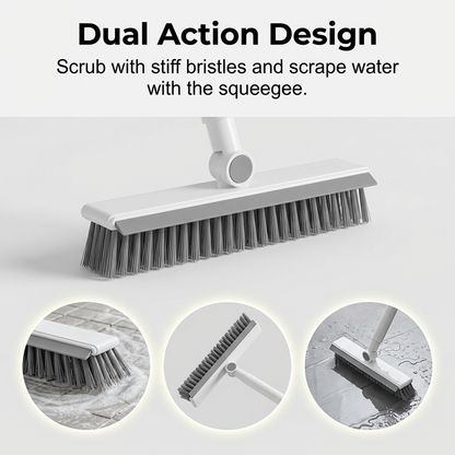 2-in-1 Grout & Corner Scrubber Brush with Squeegee