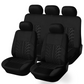 Car Seat Covers for 5 Seats Universal, Fabric Breathable Car Front & Rear Seat Protectors, Airbag Compatible, Full Protection, Fits Most Cars Trucks Vans SUVs, Red Gray Black Blue Seat Covers, Car Decor Gift, Truck Accessories, Car Interior Accessories