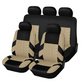 Car Seat Covers for 5 Seats Universal, Fabric Breathable Car Front & Rear Seat Protectors, Airbag Compatible, Full Protection, Fits Most Cars Trucks Vans SUVs, Red Gray Black Blue Seat Covers, Car Decor Gift, Truck Accessories, Car Interior Accessories