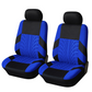 Car Seat Covers for 5 Seats Universal, Fabric Breathable Car Front & Rear Seat Protectors, Airbag Compatible, Full Protection, Fits Most Cars Trucks Vans SUVs, Red Gray Black Blue Seat Covers, Car Decor Gift, Truck Accessories, Car Interior Accessories