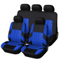 Car Seat Covers for 5 Seats Universal, Fabric Breathable Car Front & Rear Seat Protectors, Airbag Compatible, Full Protection, Fits Most Cars Trucks Vans SUVs, Red Gray Black Blue Seat Covers, Car Decor Gift, Truck Accessories, Car Interior Accessories