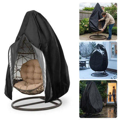 ⏰🔥LIMITED TIME: 50% OFF! 🪑 Durable, waterproof cover for hanging egg chair - UV-resistant, durable oxford fabric and easy assembly with zipper ☀️✨