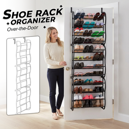 👟50% OFF NOW! 🏆 Over-the-Door Shoe Rack Organizer – 24 pockets & tool-free install – Fits standard doors, holds up to 24 pairs – perfect for entryway or closet 🚪✨