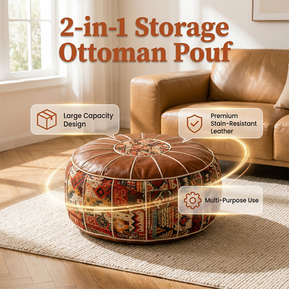 🔥Multifunctional Storage Ottoman Pouf