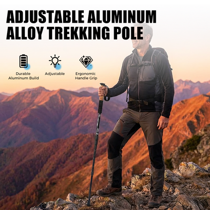 🎯🏔️ Trekking pole 3in1 – length adjustable, shock-absorbing, Alu 6160 💪🦯 Compact & ergonomic – for ascent & descent, joint protection & backpacking.