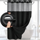 ✨ Waffle Pattern Shower Curtain – Double Waterproof, Snap Buttons, Clear Top Window 🛁