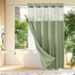 ✨ Waffle Pattern Shower Curtain – Double Waterproof, Snap Buttons, Clear Top Window 🛁