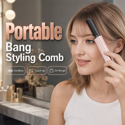 Limited Stock! 50% Off Hot Sale Ongoing📢Mini Heated Styling Comb – Cordless & Quick Bang Touch-Up Design