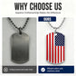 Men Hip Hop National Flag Dog Tag Pendant Necklace