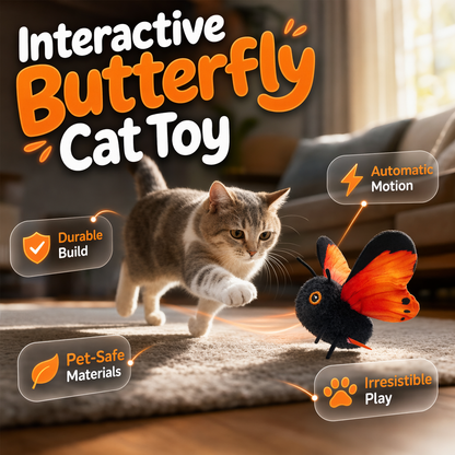 🐱😺Smart Sensing Flapping Butterfly Toy Interactive Cat🐾