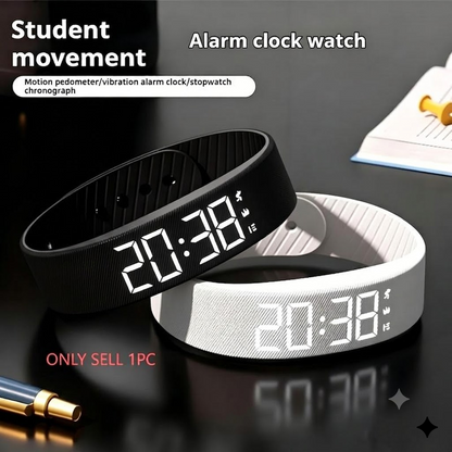⌚50% OFF NOW ! 🏃Student Digital Sports Wristband – Pedometer Vibration Alarm Silicone Watch for Kids Teens